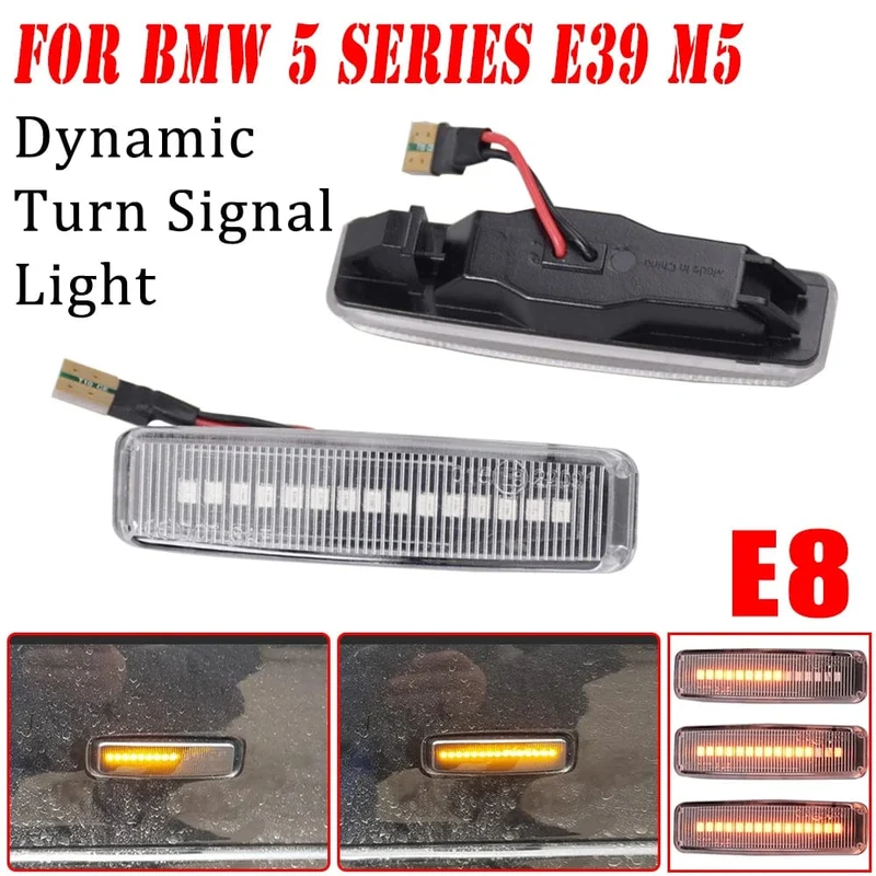 LED Dynamische Blinker Licht Seite Marker Kotflügel Sequentielle Lampe Blinker Anzeige Trim Abdeckung Für BMW 5 Series E39 1995-2003 M5