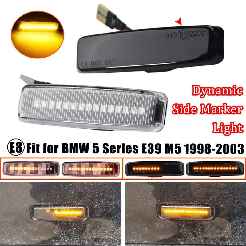 LED Dynamische Blinker Licht Seite Marker Kotflügel Sequentielle Lampe Blinker Anzeige Trim Abdeckung Für BMW 5 Series E39 1995-2003 M5