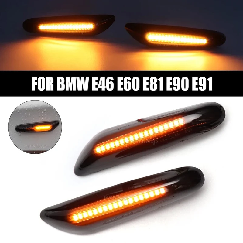 LED Dynamische Seitenmarkierungsspiegel-Anzeigelampe Fließendes Wasser Blinkerlicht Für BMW E90 E91 E92 E93 E60 E87 E82 E61 E46 X1 X3