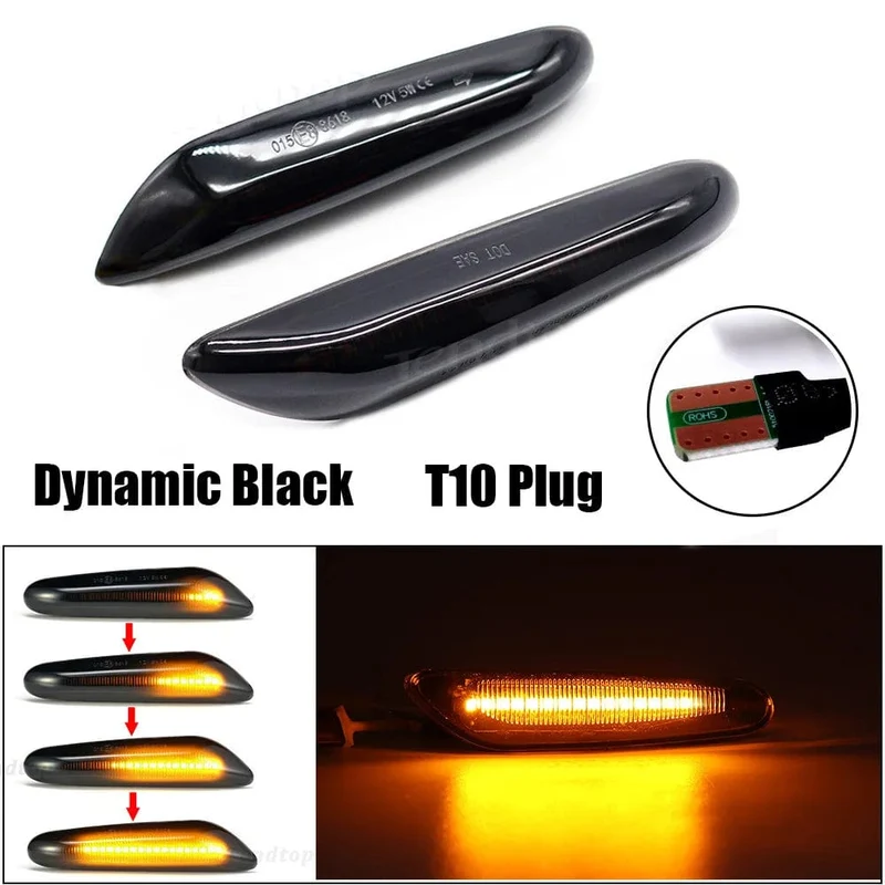 LED Dynamische Seitenmarkierungsspiegel-Anzeigelampe Fließendes Wasser Blinkerlicht Für BMW E90 E91 E92 E93 E60 E87 E82 E61 E46 X1 X3