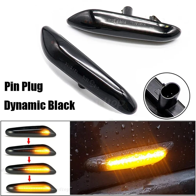 LED Dynamische Seitenmarkierungsspiegel-Anzeigelampe Fließendes Wasser Blinkerlicht Für BMW E90 E91 E92 E93 E60 E87 E82 E61 E46 X1 X3