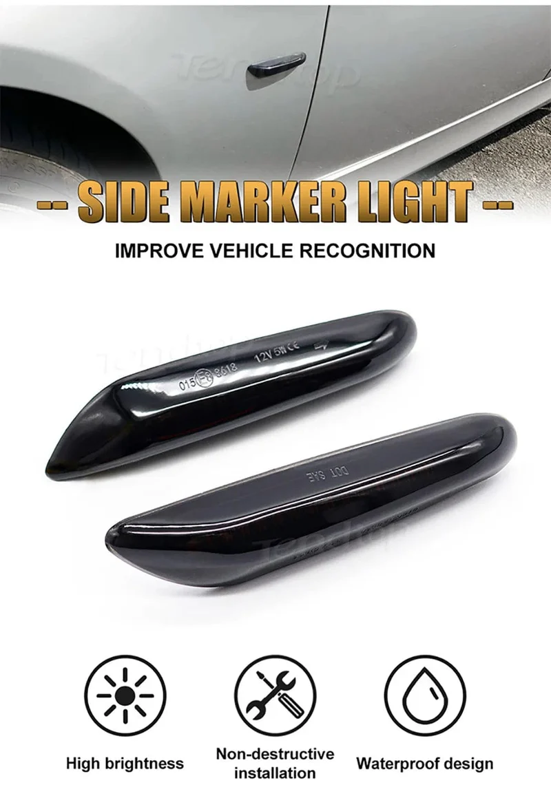 LED Dynamische Seitenmarkierungsspiegel-Anzeigelampe Fließendes Wasser Blinkerlicht Für BMW E90 E91 E92 E93 E60 E87 E82 E61 E46 X1 X3