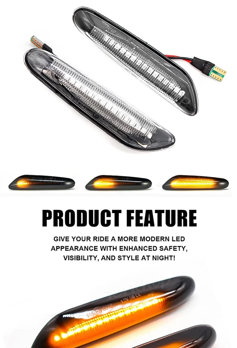 LED Dynamische Seitenmarkierungsspiegel-Anzeigelampe Fließendes Wasser Blinkerlicht Für BMW E90 E91 E92 E93 E60 E87 E82 E61 E46 X1 X3