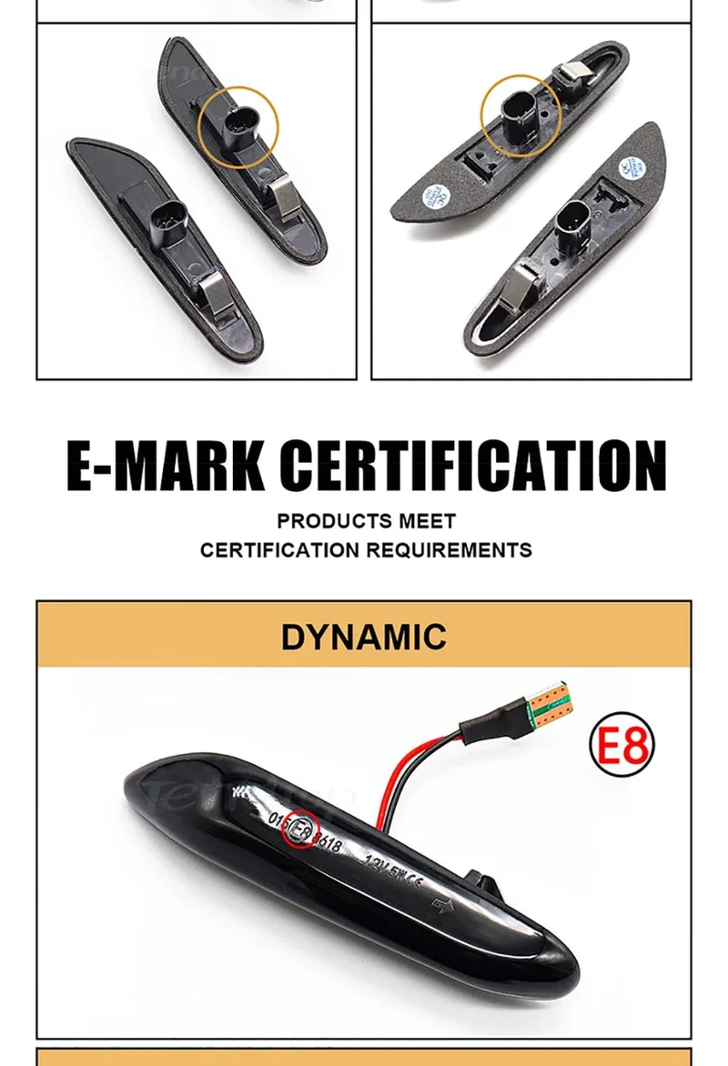 LED Dynamische Seitenmarkierungsspiegel-Anzeigelampe Fließendes Wasser Blinkerlicht Für BMW E90 E91 E92 E93 E60 E87 E82 E61 E46 X1 X3