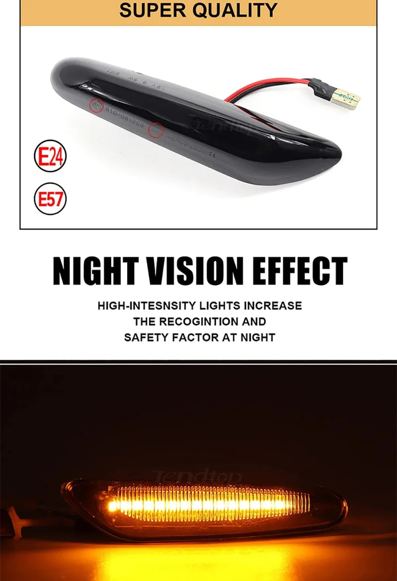 LED Dynamische Seitenmarkierungsspiegel-Anzeigelampe Fließendes Wasser Blinkerlicht Für BMW E90 E91 E92 E93 E60 E87 E82 E61 E46 X1 X3