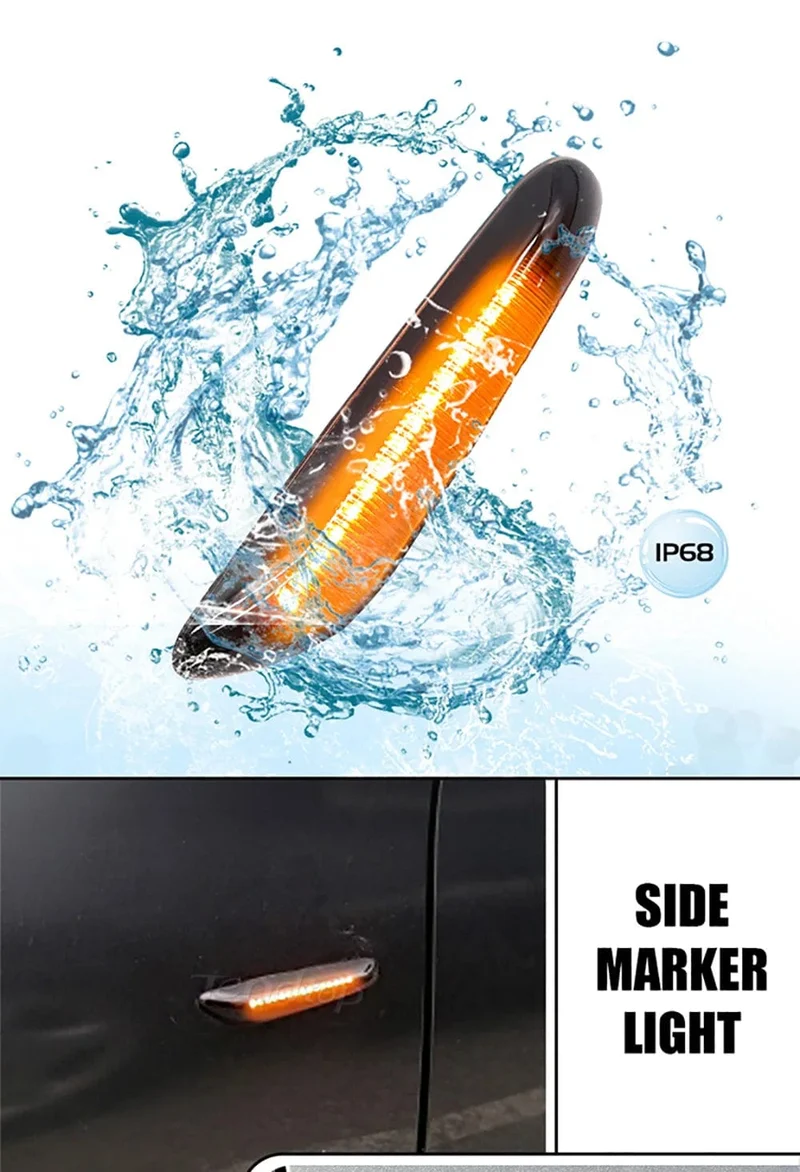 LED Dynamische Seitenmarkierungsspiegel-Anzeigelampe Fließendes Wasser Blinkerlicht Für BMW E90 E91 E92 E93 E60 E87 E82 E61 E46 X1 X3