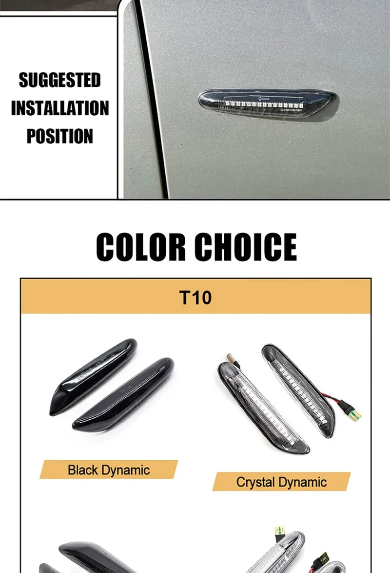 LED Dynamische Seitenmarkierungsspiegel-Anzeigelampe Fließendes Wasser Blinkerlicht Für BMW E90 E91 E92 E93 E60 E87 E82 E61 E46 X1 X3