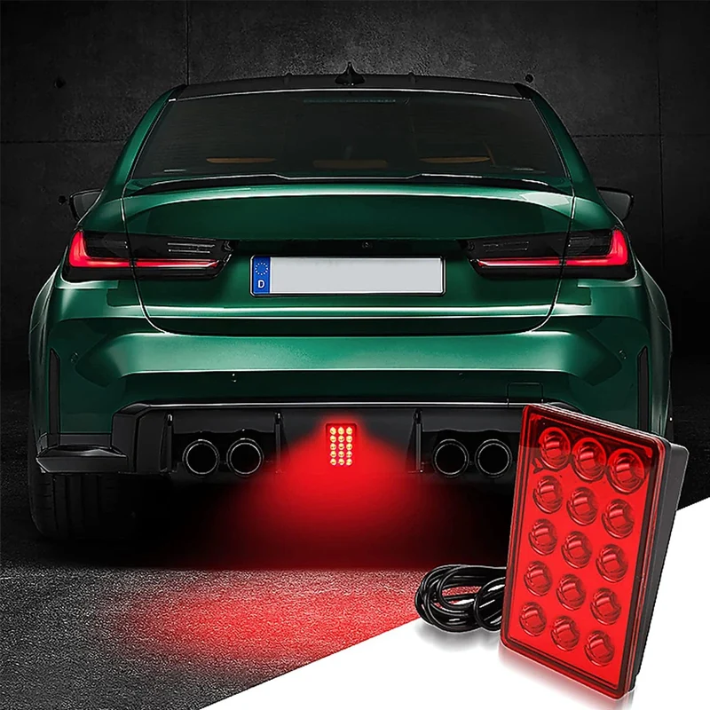 F1 Style LED-Bremskontrollleuchten 12V 15LED Rückleuchten Auto-Blitz Warnung Rückwärts Stopp Sicherheitssignallampen für Auto SUV Moto