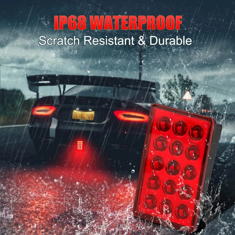 F1 Style LED-Bremskontrollleuchten 12V 15LED Rückleuchten Auto-Blitz Warnung Rückwärts Stopp Sicherheitssignallampen für Auto SUV Moto