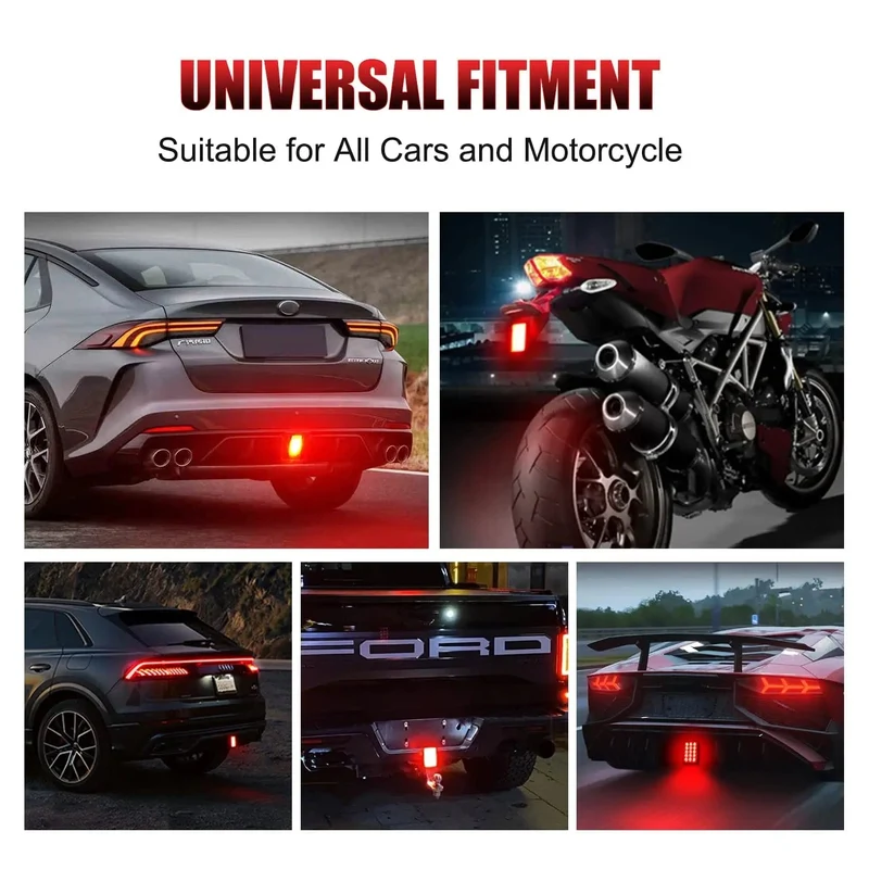 F1 Style LED-Bremskontrollleuchten 12V 15LED Rückleuchten Auto-Blitz Warnung Rückwärts Stopp Sicherheitssignallampen für Auto SUV Moto