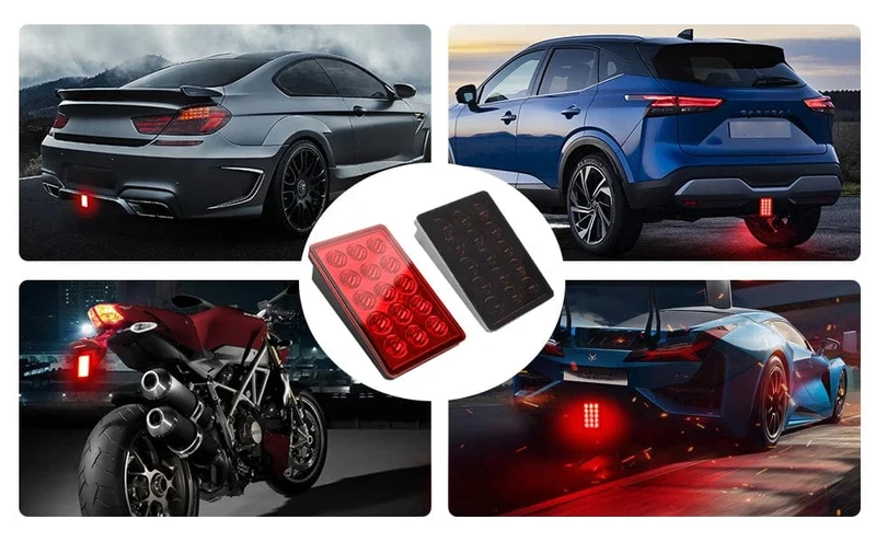 F1 Style LED-Bremskontrollleuchten 12V 15LED Rückleuchten Auto-Blitz Warnung Rückwärts Stopp Sicherheitssignallampen für Auto SUV Moto