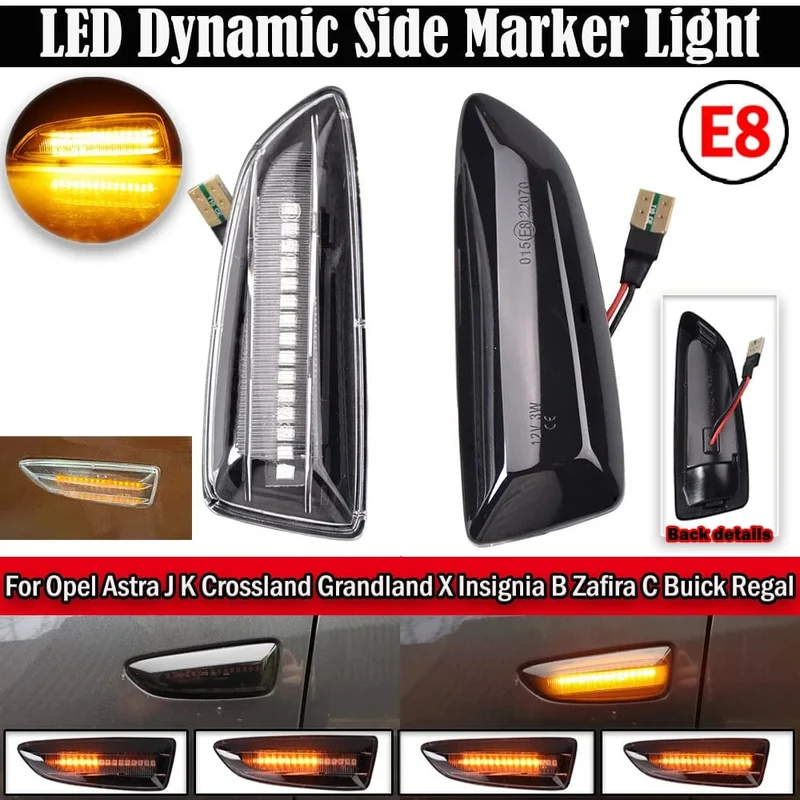 2PCS Led Dynamische Seite Marker Blinker Licht Sequentielle Blinker Für Opel Astra J Astra JK Zafira C Insignia B grandland X