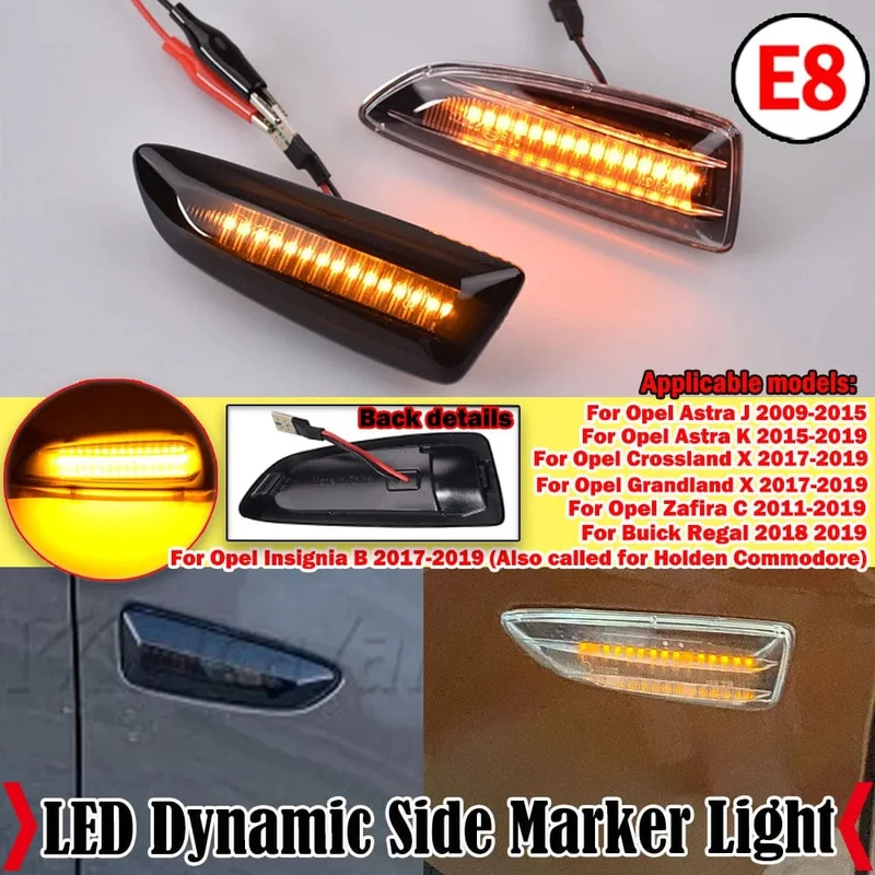 2PCS Led Dynamische Seite Marker Blinker Licht Sequentielle Blinker Für Opel Astra J Astra JK Zafira C Insignia B grandland X