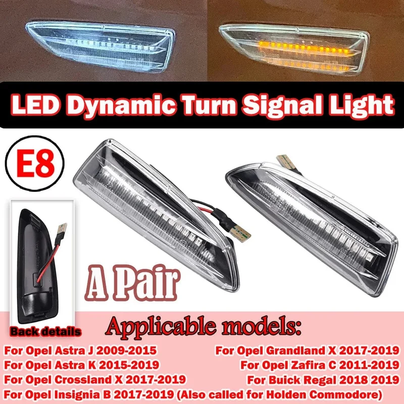 2PCS Led Dynamische Seite Marker Blinker Licht Sequentielle Blinker Für Opel Astra J Astra JK Zafira C Insignia B grandland X