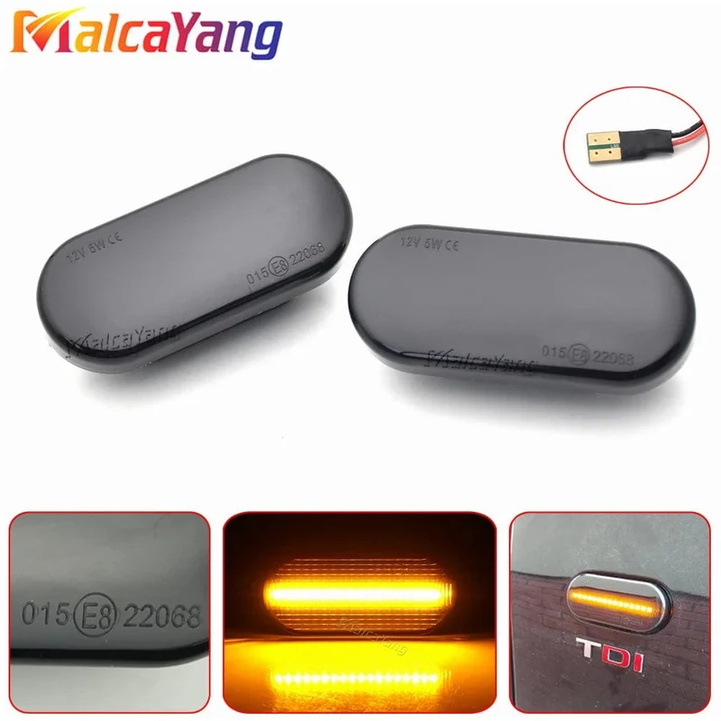 1 paar Dynamische Fließende LED Seite Marker Blinker Licht Für VW Transporter T5 Polo Golf 3 4 Passat B5 Sharan lupo Bora Multivan