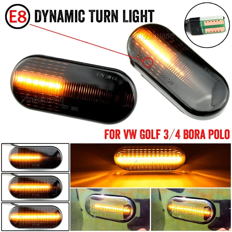 2 STÜCKE Led Dynamische Seitenmarkierungs-blinker Licht Sequentielle Blinker Licht Für VW Golf 3 4 MK3 MK4 Passat 3BG Polo 6N 9N Bora Vento