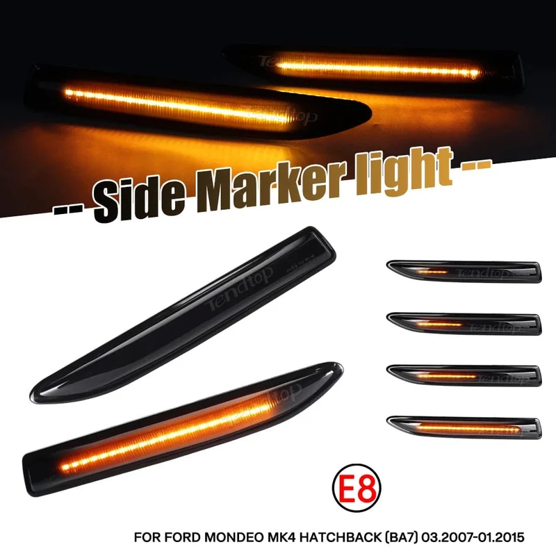 Sequentieller LED-Dynamischer Blinker Seitenmarkierungslicht Blinker für Ford Mondeo Mk4 Fließheck Limousine Kombi (BA7) 2007-2015