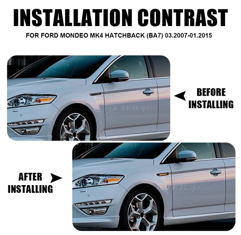 Sequentieller LED-Dynamischer Blinker Seitenmarkierungslicht Blinker für Ford Mondeo Mk4 Fließheck Limousine Kombi (BA7) 2007-2015