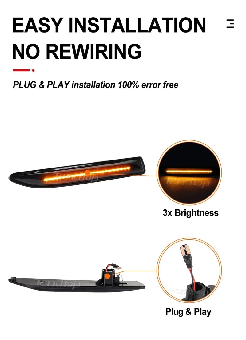 Sequentieller LED-Dynamischer Blinker Seitenmarkierungslicht Blinker für Ford Mondeo Mk4 Fließheck Limousine Kombi (BA7) 2007-2015