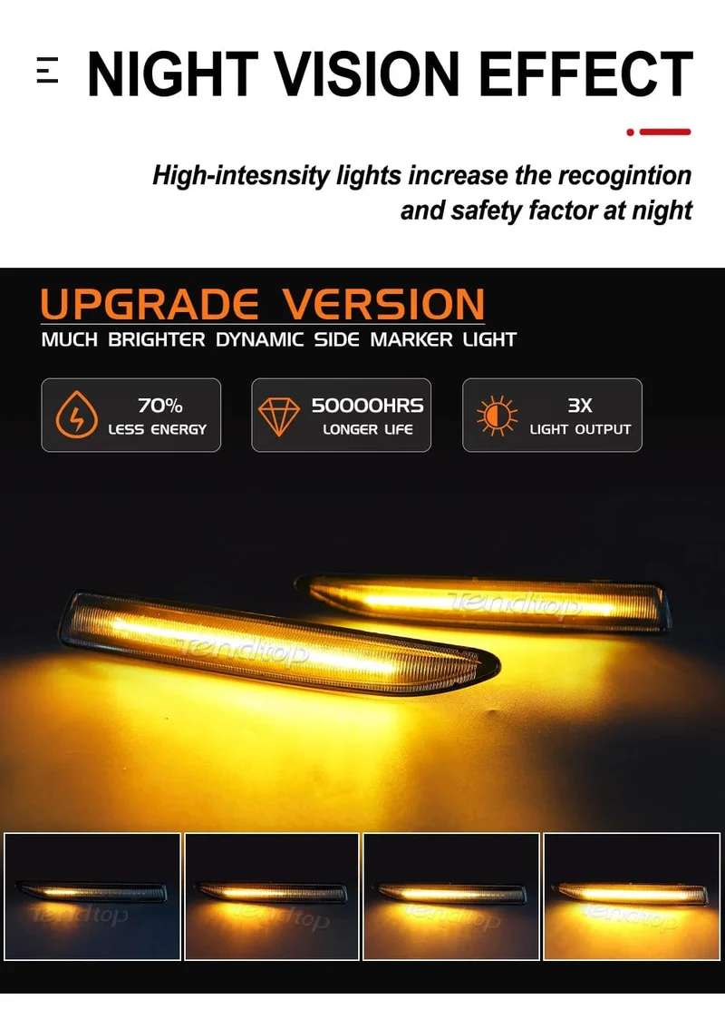 Sequentieller LED-Dynamischer Blinker Seitenmarkierungslicht Blinker für Ford Mondeo Mk4 Fließheck Limousine Kombi (BA7) 2007-2015