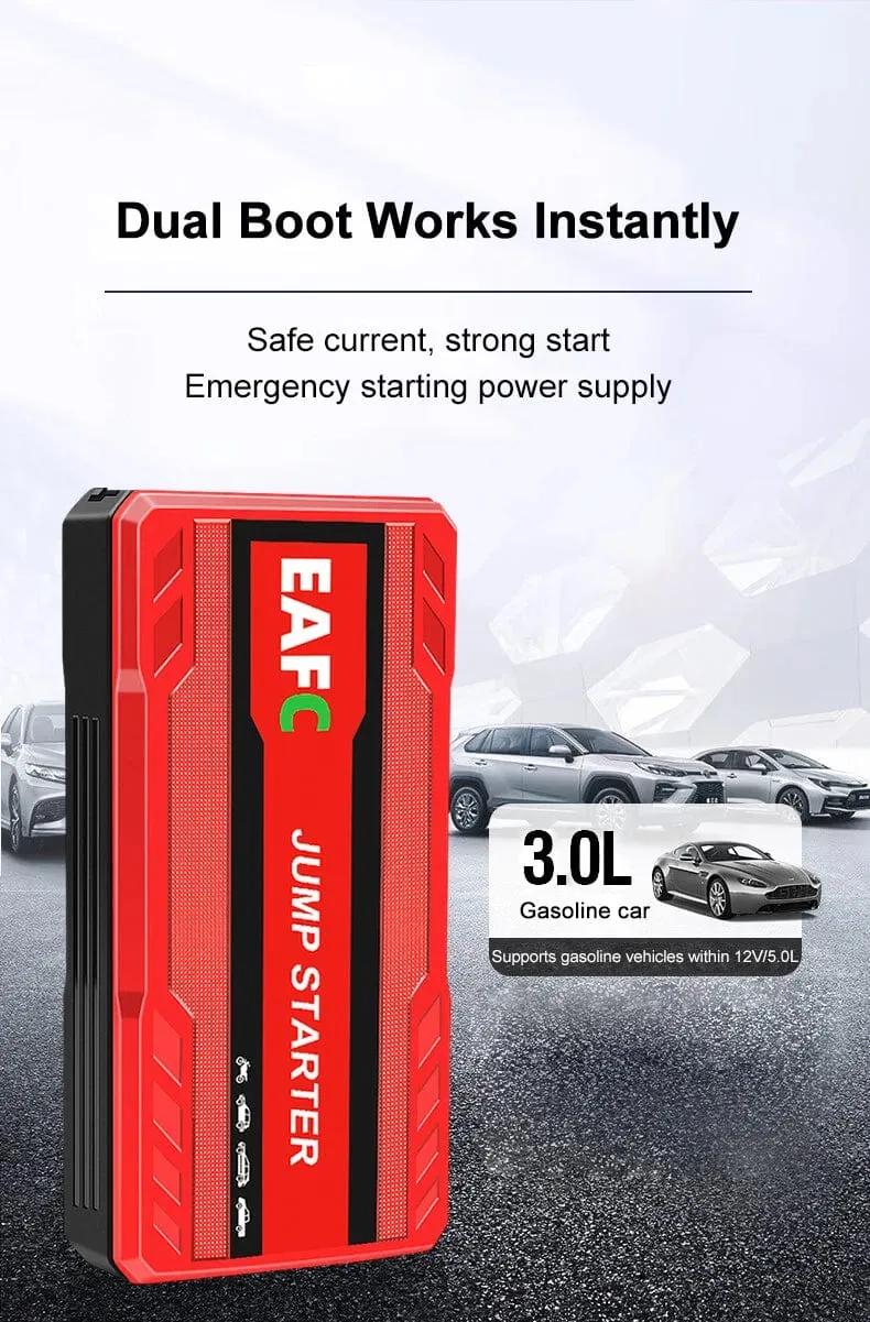 Auto Starthilfe Tragbarer Autobatterie-Starter 12V Auto Startgerät mit LED-Licht für Autobatterie-Booster-Buster
