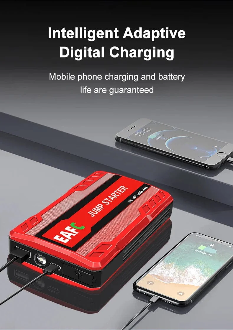 Auto Starthilfe Tragbarer Autobatterie-Starter 12V Auto Startgerät mit LED-Licht für Autobatterie-Booster-Buster