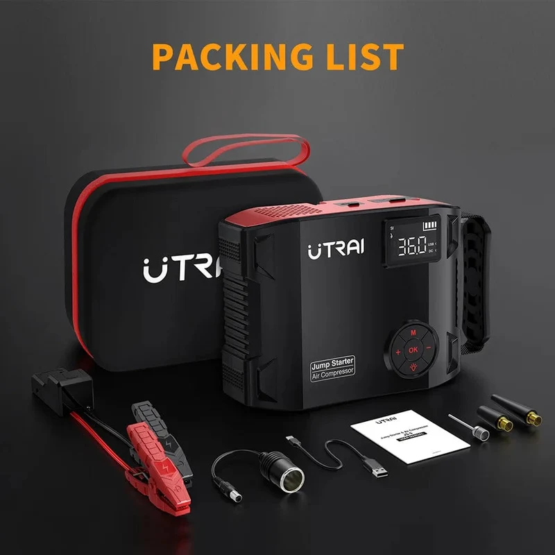 UTRAI 4 In 1 2000A Starthilfe Power Bank 16000mAh 150PSI Luft Kompressor Reifen Pumpe Tragbare Ladegerät Auto Booster Ausgangs gerät
