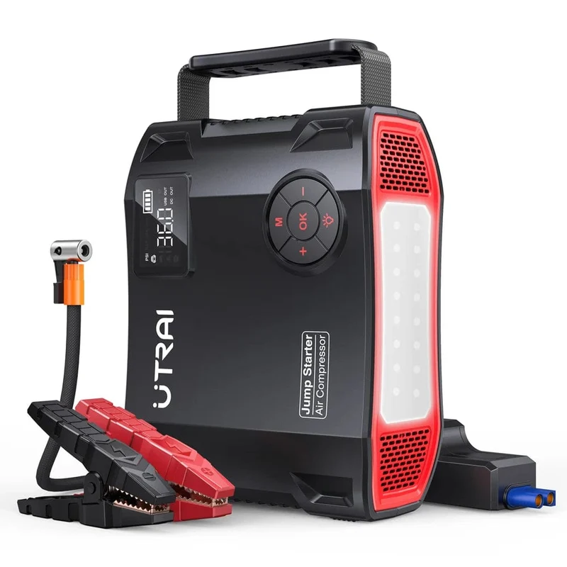 UTRAI 4 In 1 2000A Starthilfe Power Bank 16000mAh 150PSI Luft Kompressor Reifen Pumpe Tragbare Ladegerät Auto Booster Ausgangs gerät