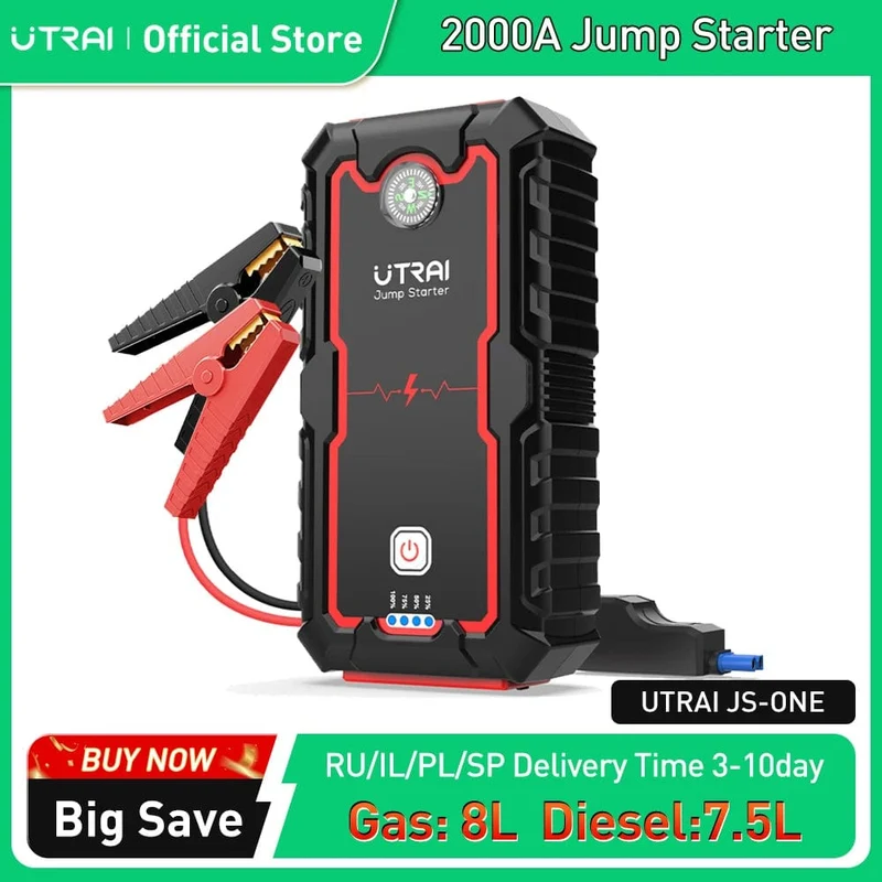 UTRAI Power Bank 2000A Starthilfe Tragbares Ladegerät Auto Booster 12V Auto Start Gerät Notfall Auto Batterie Starter