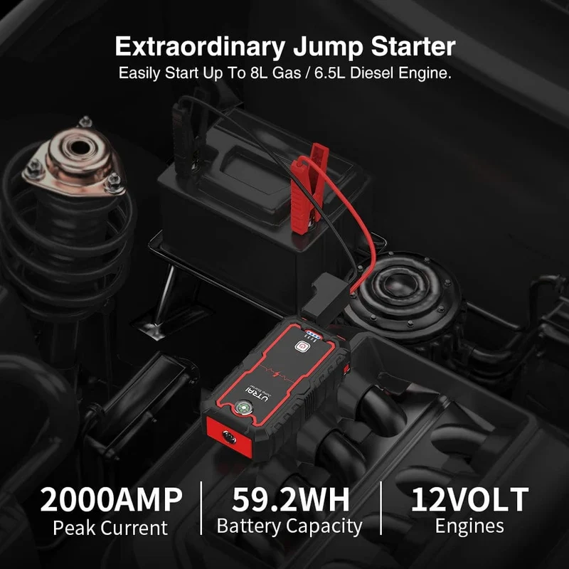 UTRAI Power Bank 2000A Starthilfe Tragbares Ladegerät Auto Booster 12V Auto Start Gerät Notfall Auto Batterie Starter