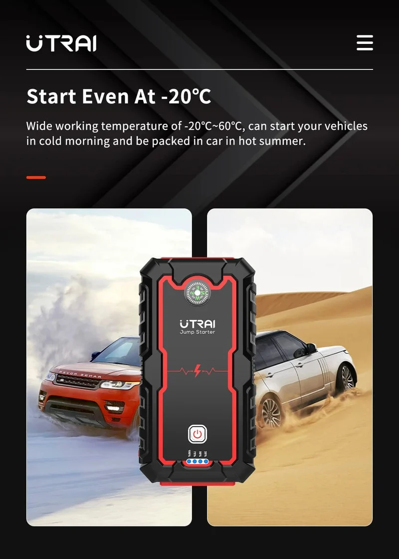 UTRAI Power Bank 2000A Starthilfe Tragbares Ladegerät Auto Booster 12V Auto Start Gerät Notfall Auto Batterie Starter