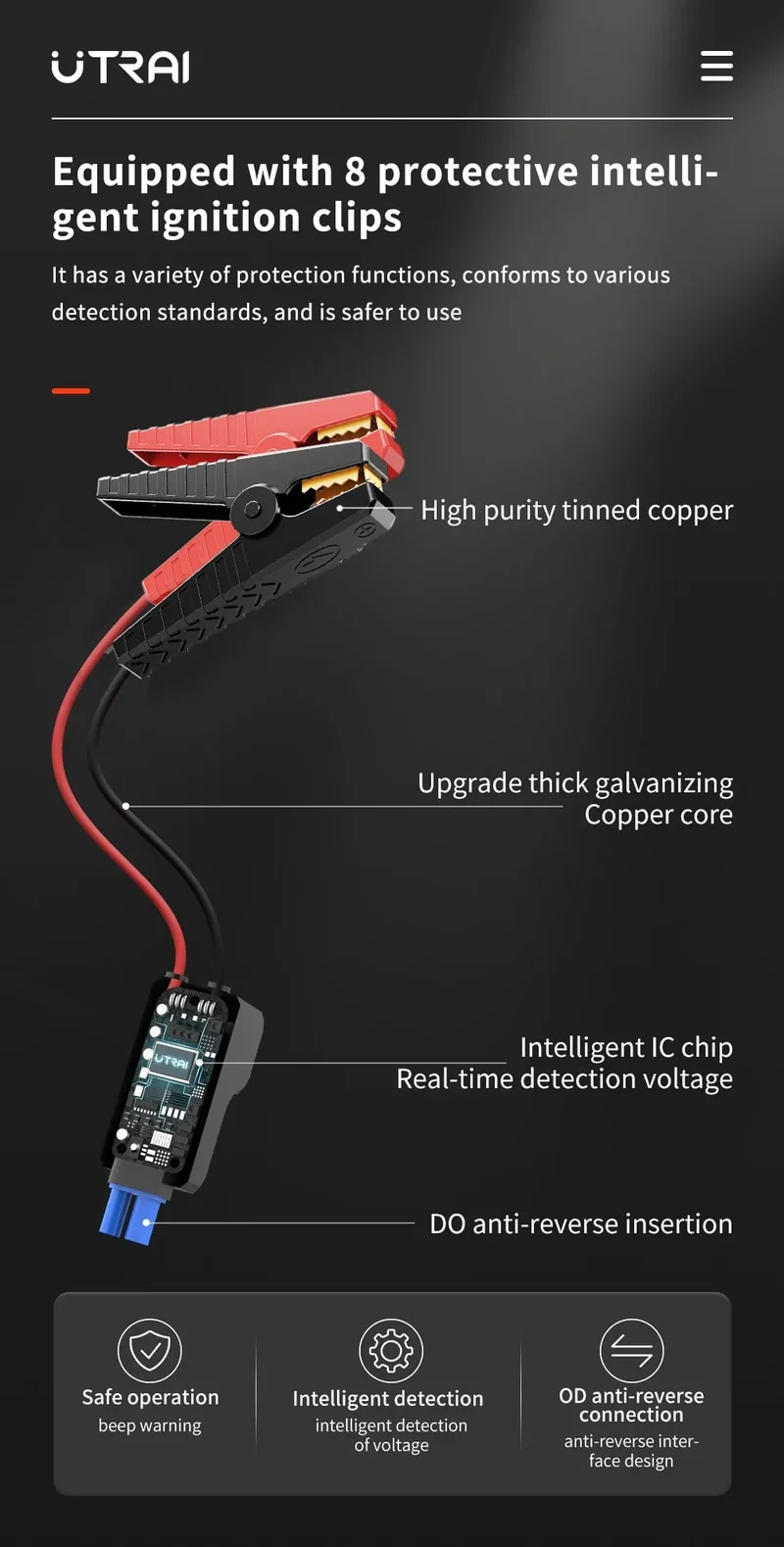 UTRAI Power Bank 2000A Starthilfe Tragbares Ladegerät Auto Booster 12V Auto Start Gerät Notfall Auto Batterie Starter