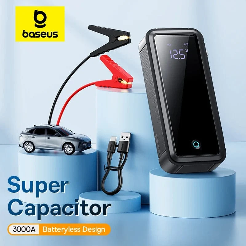 Baseus Superkondensator Auto Starthilfe 3000A Auto Booster Gerät Ladegerät Batterie weniger Tragbares Auto Starten für Notfall Gerät
