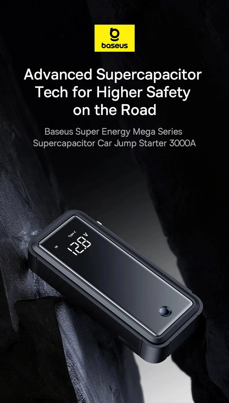 Baseus Superkondensator Auto Starthilfe 3000A Auto Booster Gerät Ladegerät Batterie weniger Tragbares Auto Starten für Notfall Gerät