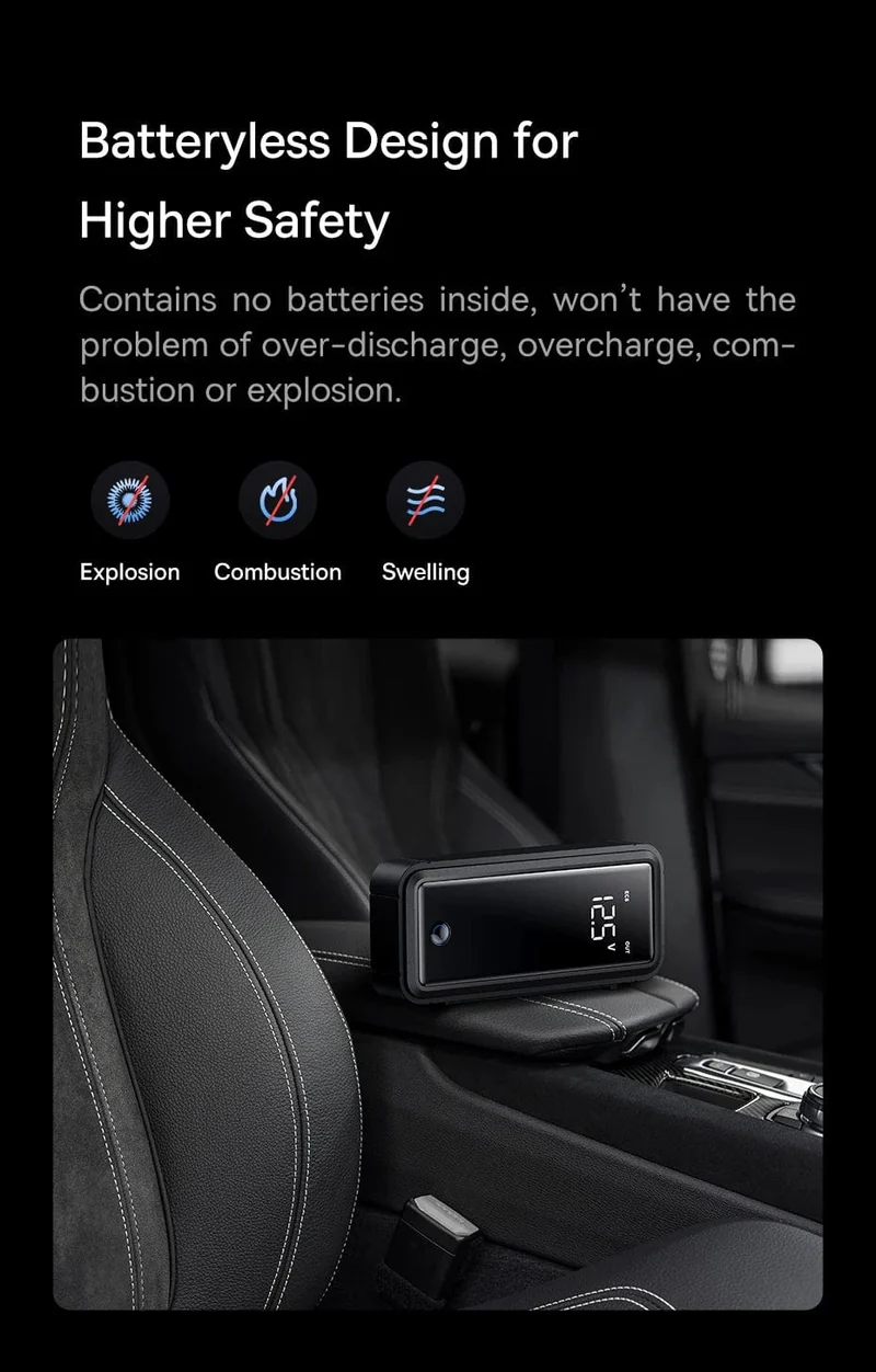 Baseus Superkondensator Auto Starthilfe 3000A Auto Booster Gerät Ladegerät Batterie weniger Tragbares Auto Starten für Notfall Gerät