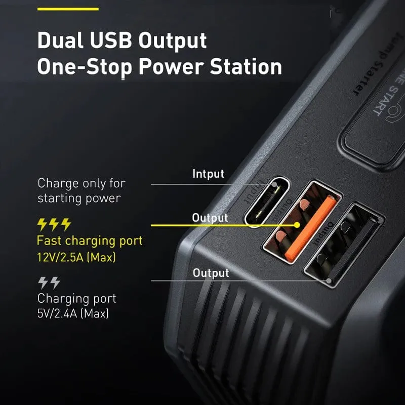 Baseus 20000mAh Auto Starthilfe Power Bank 2000A 20000mAh Auto Batterie Ladegerät Auto Notfall Booster Start Gerät Starthilfe