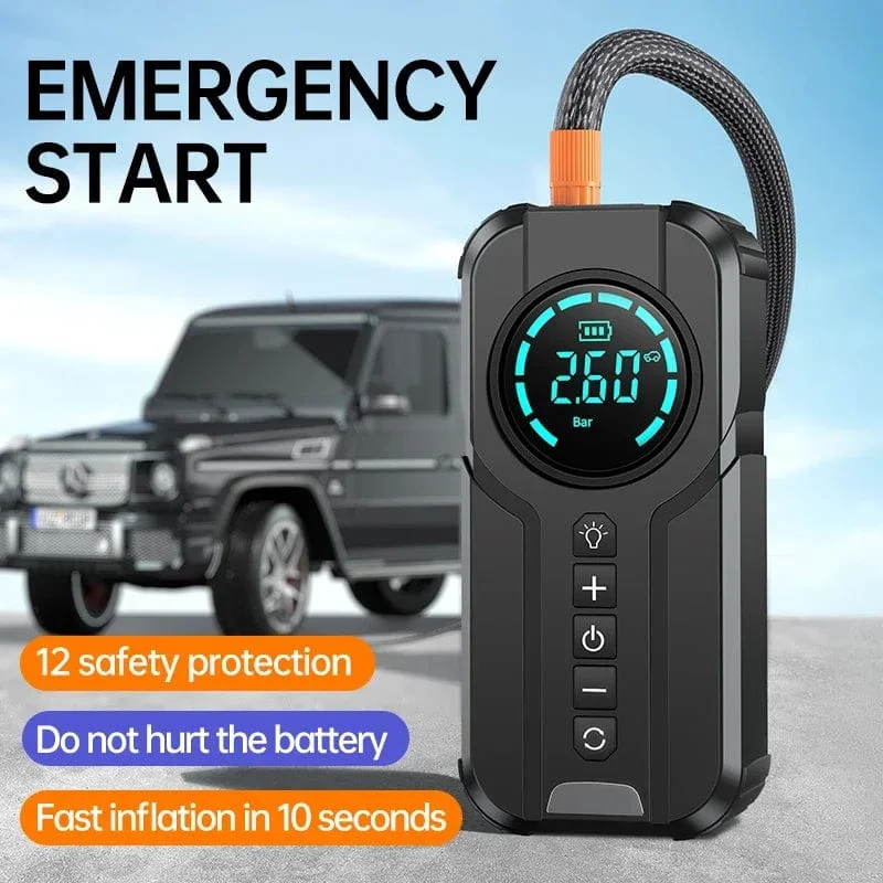 Auto Starthilfe Luftpumpe Power Bank Beleuchtung Tragbarer Luftkompressor 4 In 1 Autobatteriestarter Starten Autoreifenfüller