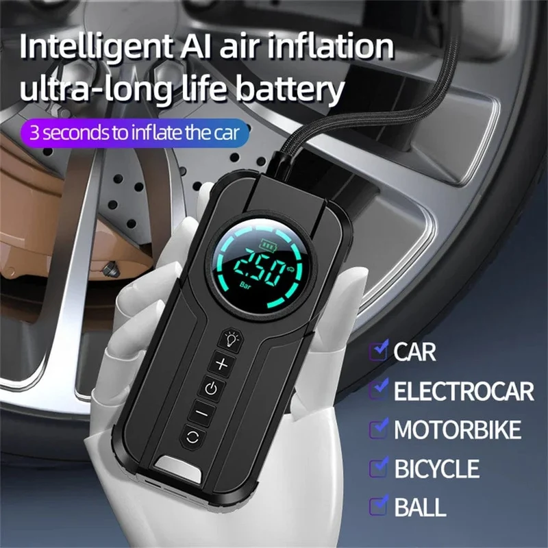 Auto Starthilfe Luftpumpe Power Bank Beleuchtung Tragbarer Luftkompressor 4 In 1 Autobatteriestarter Starten Autoreifenfüller