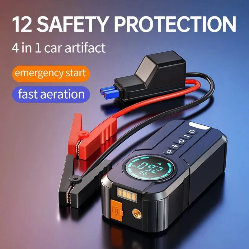 Auto Starthilfe Luftpumpe Power Bank Beleuchtung Tragbarer Luftkompressor 4 In 1 Autobatteriestarter Starten Autoreifenfüller