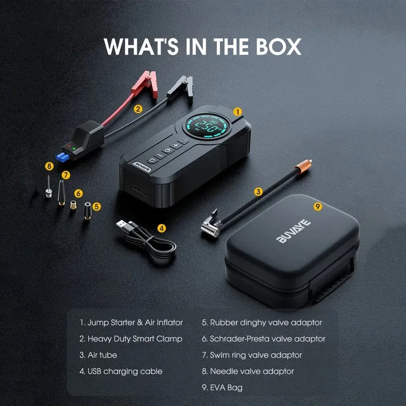 Auto Starthilfe Luftpumpe Power Bank Beleuchtung Tragbarer Luftkompressor 4 In 1 Autobatteriestarter Starten Autoreifenfüller