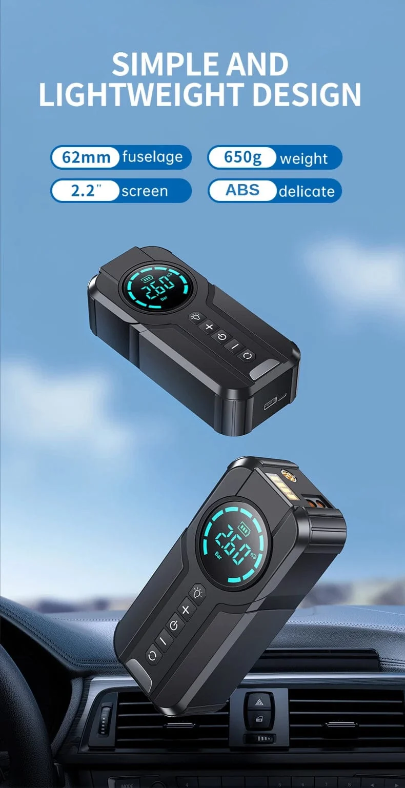 Auto Starthilfe Luftpumpe Power Bank Beleuchtung Tragbarer Luftkompressor 4 In 1 Autobatteriestarter Starten Autoreifenfüller