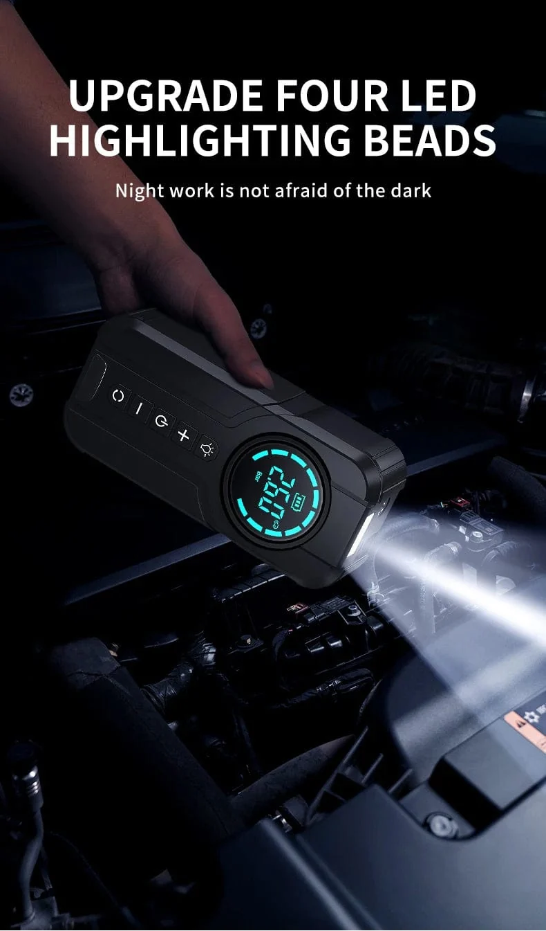Auto Starthilfe Luftpumpe Power Bank Beleuchtung Tragbarer Luftkompressor 4 In 1 Autobatteriestarter Starten Autoreifenfüller