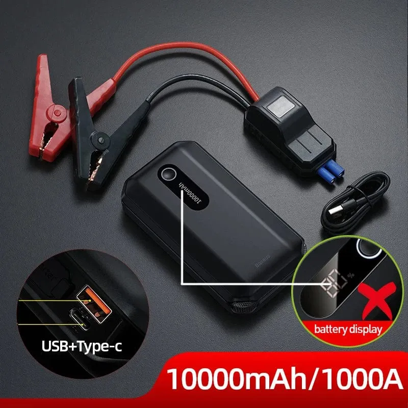 Baseus 20000mAh Starthilfe Power Bank 2000A 12V Tragbarer Autobatterie-Starter Notfall-AUTO-Booster-Startgerät Starthilfe