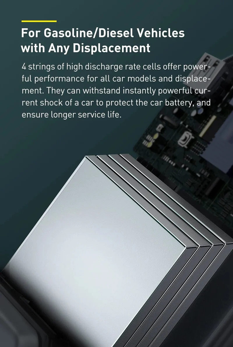Baseus 20000mAh Starthilfe Power Bank 2000A 12V Tragbarer Autobatterie-Starter Notfall-AUTO-Booster-Startgerät Starthilfe