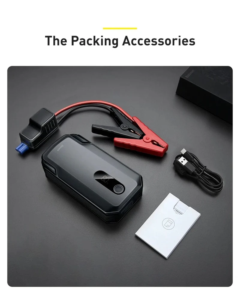 Baseus 20000mAh Starthilfe Power Bank 2000A 12V Tragbarer Autobatterie-Starter Notfall-AUTO-Booster-Startgerät Starthilfe