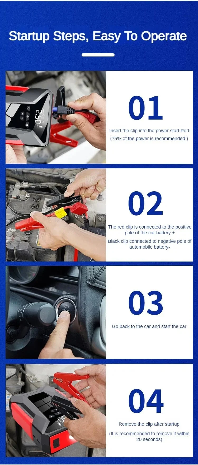 2000A Auto Starthilfe Luftpumpe Multi-Function4In1 Luft Kompressor Power Bank Auto Batterie Starter Starten Auto Reifen Inflator