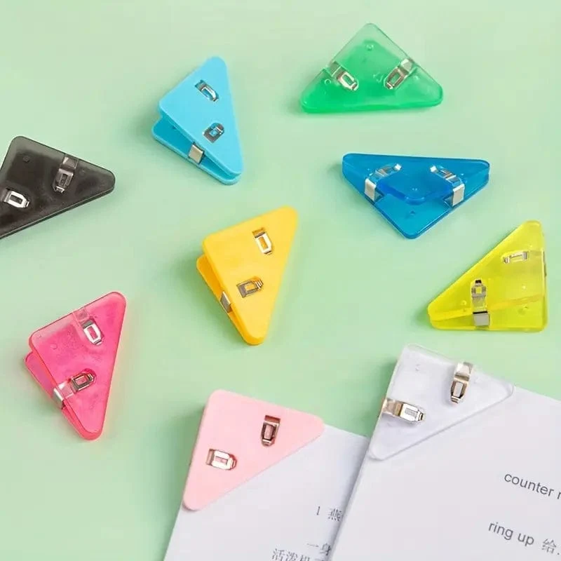 5/10/50 stücke Kreative Dreieck Clip Rechnung Clip Buch Papier Ecke Clip Binder Clip Für Schreibtisch Lagerung Regal Büro Desktop-Organizer