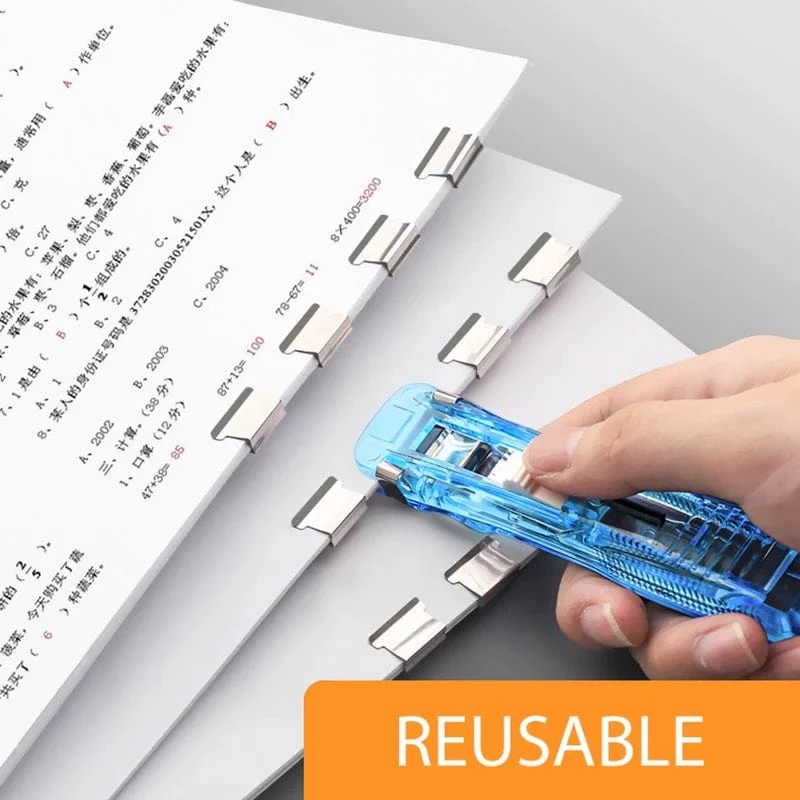 Mini Spurlose Wiederverwendbare Handklemme Push-Hefter Papier Buch Datei Büro Schule Student Binder Bindung Werkzeuge Liefert Zubehör