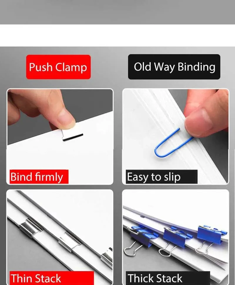 Mini Spurlose Wiederverwendbare Handklemme Push-Hefter Papier Buch Datei Büro Schule Student Binder Bindung Werkzeuge Liefert Zubehör