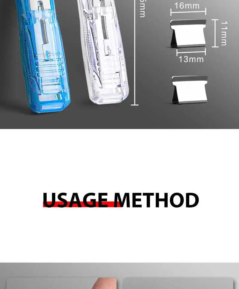 Mini Spurlose Wiederverwendbare Handklemme Push-Hefter Papier Buch Datei Büro Schule Student Binder Bindung Werkzeuge Liefert Zubehör